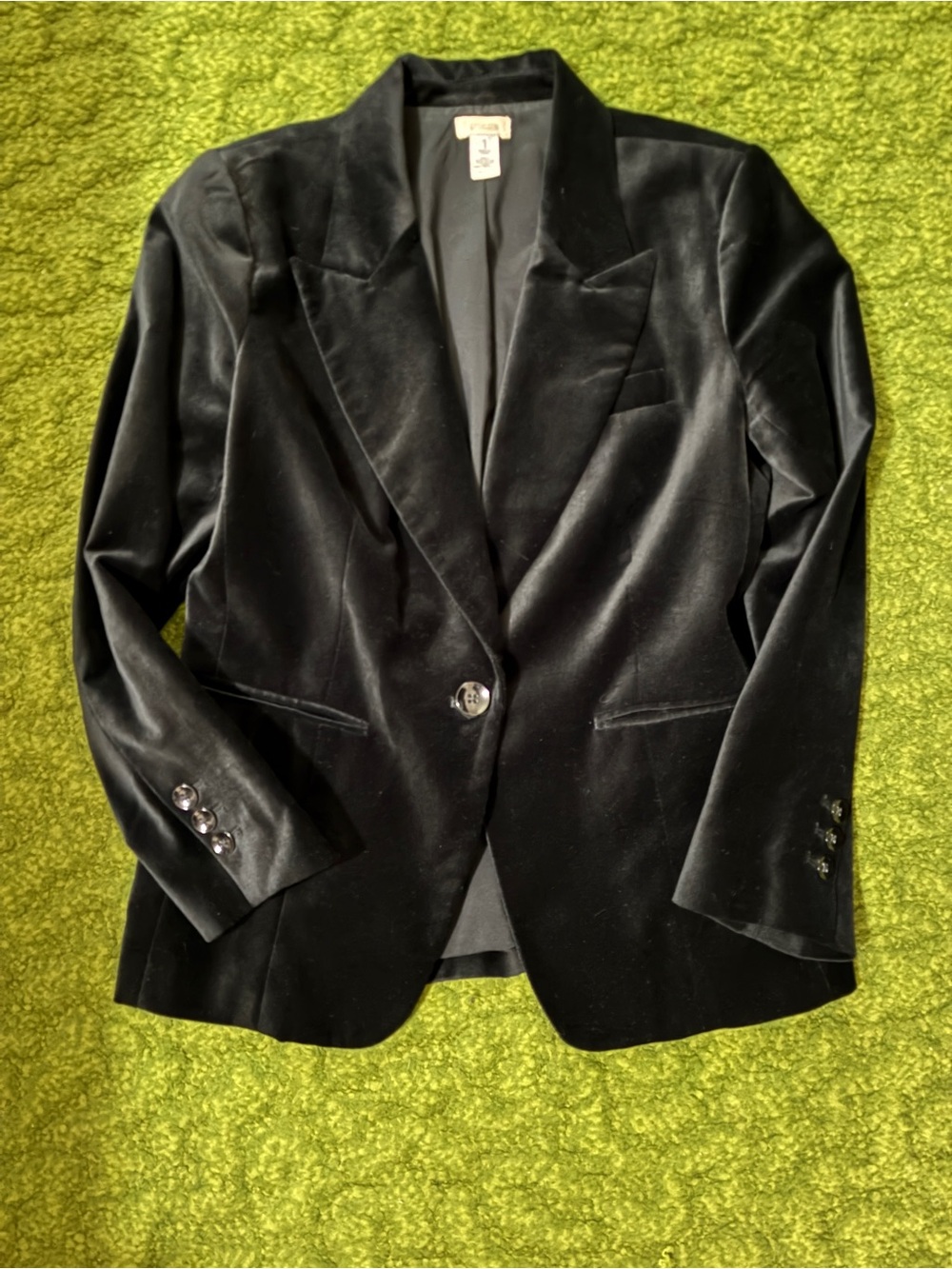 Chico’s Black Velvet Single-Button Blazer - Picture 3 of 10